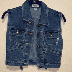 Guess Denim Vest in Medium Blue